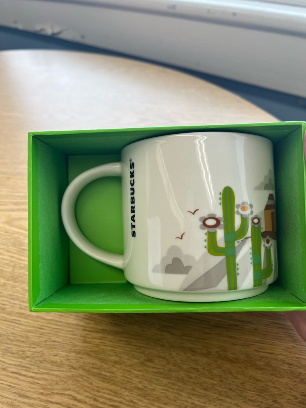 Starbucks White Ceramic Mug with Green Cactus Illustration - Picture 5 of 5